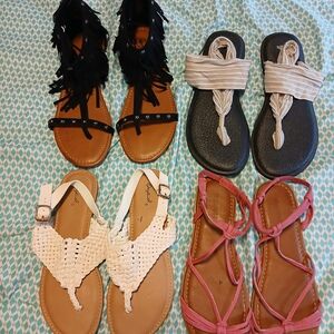 Stylish Sandal Collection - Black, White, Pink